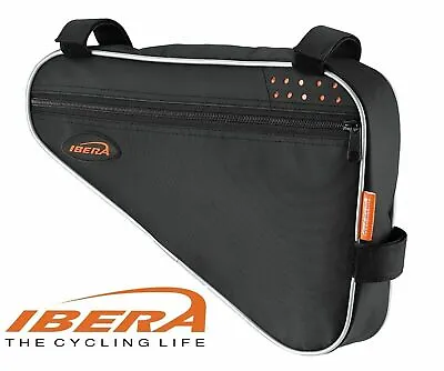 IBERA Triangle Bicycle Top Tube Frame Bag Multiple Compartment Black FB1 Medium • $21.13