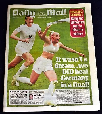 Daily Mail Newspaper August 1st 2022 Lionesses Beat Germany Football • £6.99