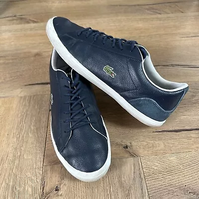 Lacoste Lerond Blue Low Top Casual Leather  Trainers Men's Trainers Uk 12 EU 47 • £22