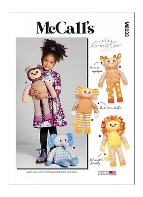 £13.75 • Buy McCalls Learn To Sew Level 2 SEWING PATTERN M8333 Soft Toy Animals