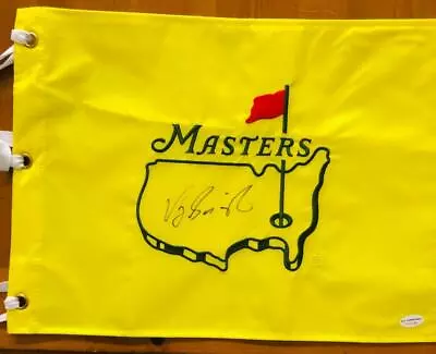 VIJAY SINGH Signed On Masters Flag FULL 10 Autograph  ALA F11148 • $149.99