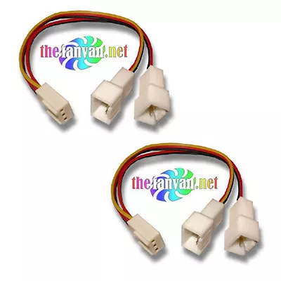 2 Qty. 3 Pin Fan Splitter Y Cables 1 Female To 2 Male  • $10.89