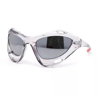 Mens Large Coverage Aerodynamic Vented Thick Plastic Wrap Sport Sunglasses • $14.95