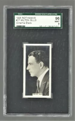 1925 Rothman's Cinema Stars  #17  Milton Sills  Sgc  9 Mint  Highest  Pop 1 • $124.99