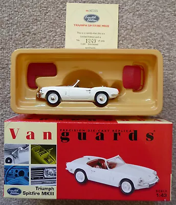 Lledo Vanguards VA06705 Triumph Spitfire MkII Car White & Red MIB COA 1:43 • £16.95