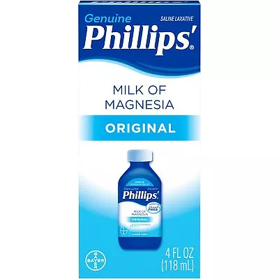 Phillips Milk Of Magnesia Saline Laxative Cramp Free Relief Original Flavor 4oz • $10.19