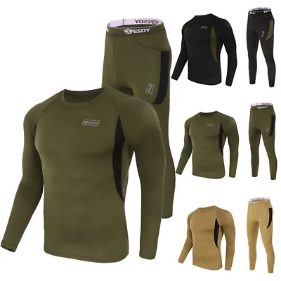 Men's Thermal Underwear Set Tactical Sports Long Johns Base Layer Top And Bottom • $39.99