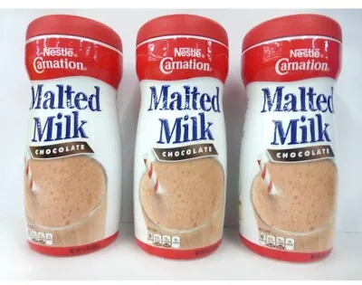 Three Pack Nestle Carnation Chocolate Malted Milk Powder Mix 13 Oz Can • $28