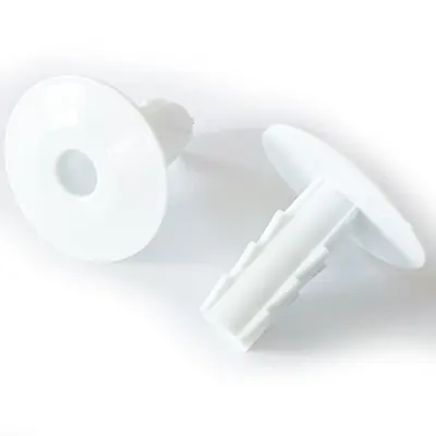 2 X Wall Hole Cable Tidy Grommets/Covers/Plugs WHITE Plastic (For 10mm/1cm Hole) • £3.50