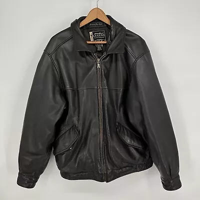 Eddie Bauer Jacket Mens Large Tall Legend Journeyman Down Bomber Genuine Leather • $116.99