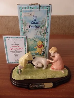 Royal Doulton Winnie The Pooh Figurine Eeyore Loses Tail Wp15 Ltd Ed Boxed Cert. • £25
