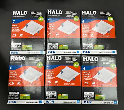 6 PCS OF  Halo HLB 4 Inch Square LED Ceiling & Shower Light Ultra Thin Downlight • $39.95