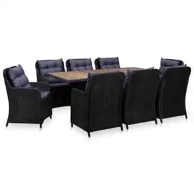 $2132.99 • Buy Outdoor Dining Set 9 Piece Furniture Setting Poly Rattan Multi Colours VidaXL