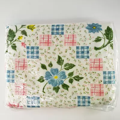 VTG Sundance Butterfly Cottage Quilt Blanket 80 X90  Polyester Floral Print USA • $31.23