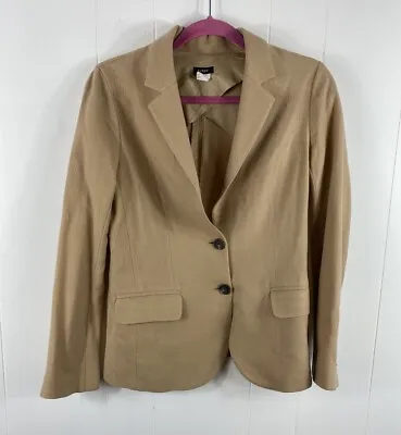 J. Crew Womens Tan Wool Blazer 2 Buttons Pockets Office Workwear • $31.50