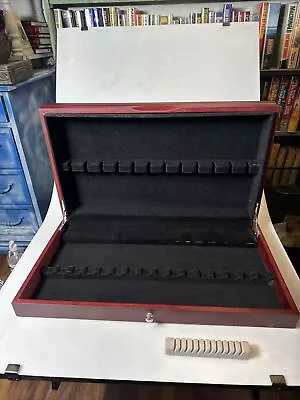 Vtg. Wallace Silverware Chest Flatware Box 12 Place Settings 19” • $27.70