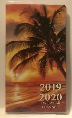 2019- 2020 Sunset Ocean Palm Tree Two Year Planner Pocket Calendar Organizer • $4.25