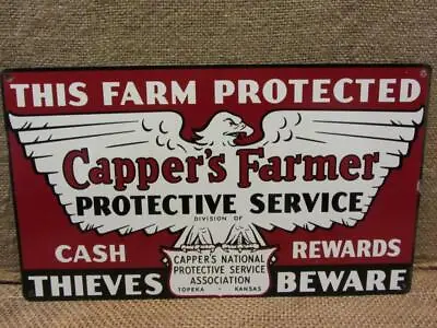 Vintage Kansas Cappers Farm Sign Farming Farmer Antique Old Warning 10837 • $129.95