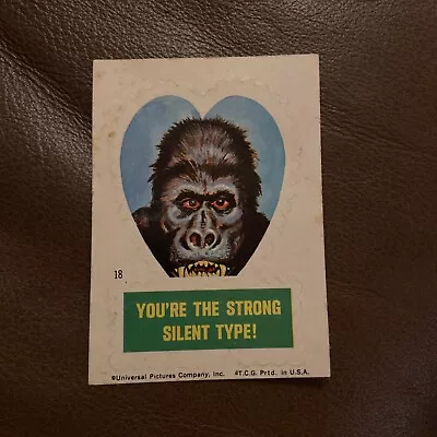 RARE Vintage 1966 King Kong Universal Monster Valentine Topps Sticker Card #18 • $29.99