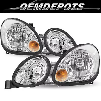 Headlights For 1998-2005 Lexus GS300 GS400 GS430 Projector Halogen Chrome Pairs • $149.77