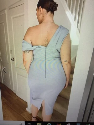 $50 • Buy Asos Design Curve Drape Fallen Shoulder Midi Dress Size 18 Scuba Material