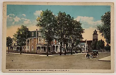 Postcard Second Street South From Mulberry Street Millville NJ Vintage • $4.85