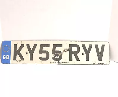 Vintage Great Britain Uk Vehicle Licence Plate  Ky55ryv  Evansshalshaw.com Used • $23.98