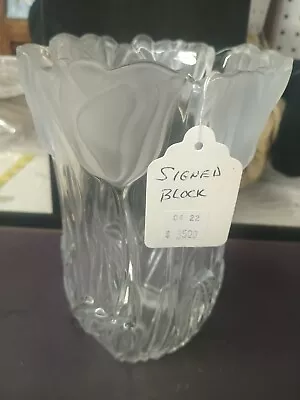 Signed Block 8  Crystal Vase BOX 3 • $35