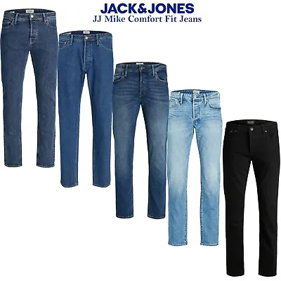 Jack And Jones Mike Mens Jeans Comfort Fit Smart Casual Denim Pants Trousers • £29.99