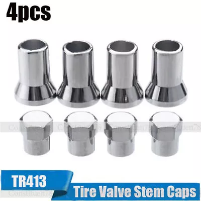 Silver Auto Car Tire Wheel Stem Air Valve Caps & Sleeve Cover Kits Accessories • $2.62