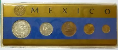 1964 1966 MEXICO - UNC BU TYPE COIN SET (5) W/ 1966 MORELOS SILVER PESO - BEAUTY • $27.49