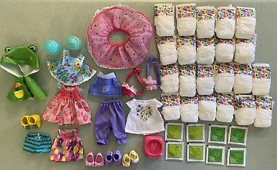 Baby Alive Lot - Shoes Outfits 22 Diapers Food Packets Sippy Cups Rainboots • $29.95