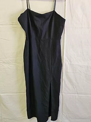 Zara Black Spaghetti Strap Dress W/side Slit Sz. L NWOT • $29.99