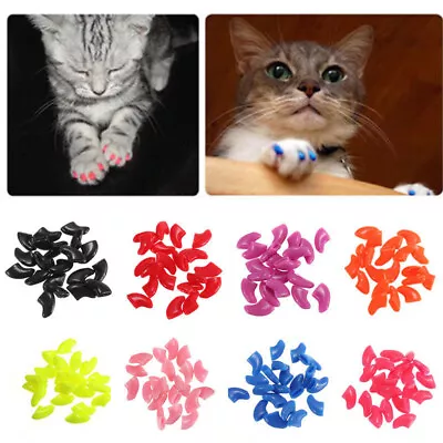 20Pcs Cat Nail Caps Colorful Pet Cat Soft Claws Nail Covers For Cat Claws XS-L # • $1.92