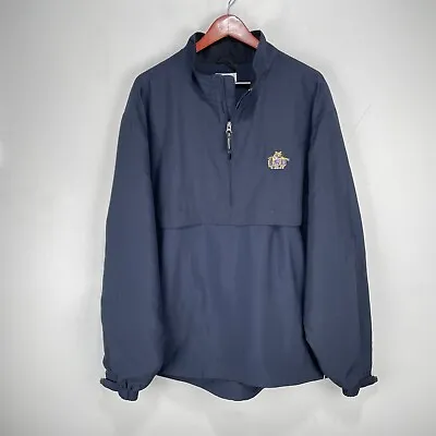 LSU Tigers Half Zip Windbreaker Jacket Men Large Navy Blue Microfiber Vented CB • $14.94