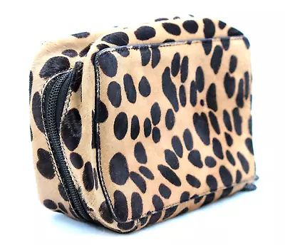 Trish McEvoy Cheetah Calf Hair Red Leather Luxury Makeup Planner Empty Preowned  • $139.50