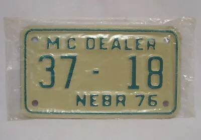 Vintage Motorcycle Dealer License Plate Nebraska 1976 New Mint Condition HD BMW • $20