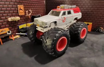 Custom 1/64 Scale Hot Wheels Monster Jam Truck Ghostbusters Ecto Hearse • $39.95