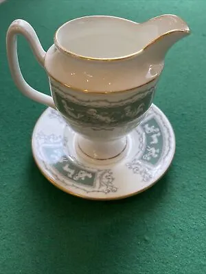 VINTAGE COALPORT REVELRY ADAM GREEN - Small Cream Jug On Saucer • £16.99