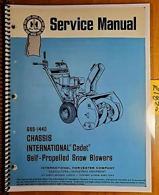 IH International Cub Cadet 265 268 328 Snow Blower Chassis Service Manual 4/73 • $16.99