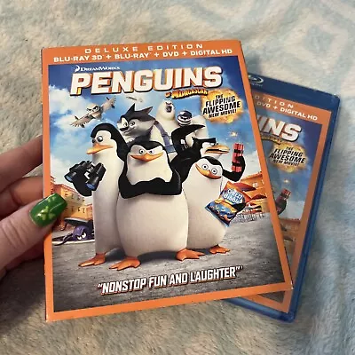 Brand NEW** Penguins Of Madagascar (3D Blu-ray/Blu-ray/DVD) - W~ SLIP !! • $12.75