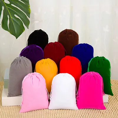 10 50pcs Premium Velvet Drawstring Bags For Wedding Jewelry Party Gifts In UK • £1.69