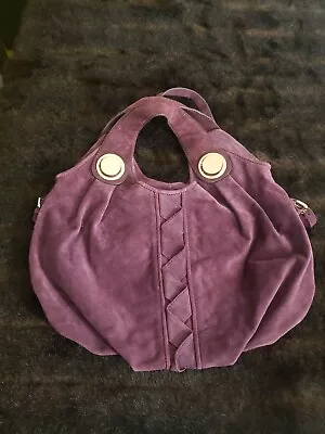 Gustto Purple Suede Handbag Ruffle • $12.88