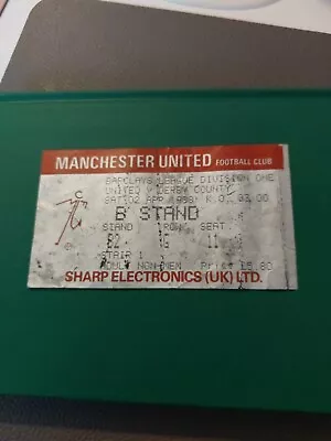 MANCHESTER UNITED/MAN UTD V DERBY COUNTY FOOTBALL MATCH TICKET 1988 • £1.99