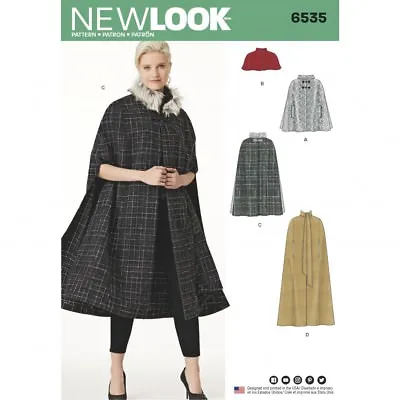 New Look Ladies Sewing Pattern 6535 Capes In Four Lengths (NewLook-6535) • £12.49