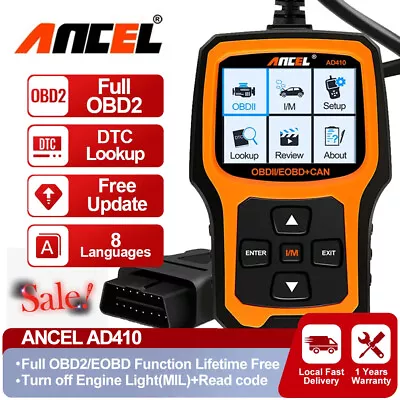 ANCEL AD410 Code Reader Automotive OBD2 Scanner Car Check Engine Light Scan Tool • $50.99