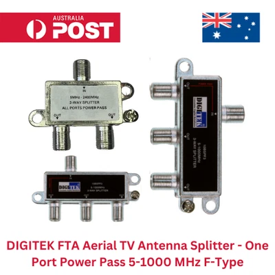$6.90 • Buy DIGITEK FTA Aerial TV Antenna Splitter - One Port Power Pass 5-1000 MHz F-Type