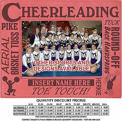 Personalized Cheerleading Picture Frame Custom Laser Engraved Cheer Gift School • $14