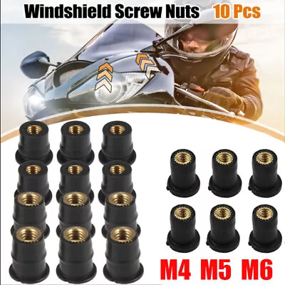Universal Bolts Motorcycle Metric Rubber Windshield Windscreen Fairing Well Nuts • $8.79