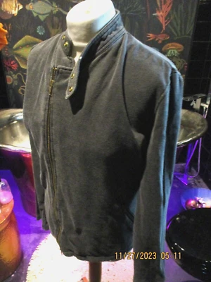 LADIES GOTH ZIP FITTED TOP BLACK GC STEAMPUNK Med EMO PUNK DISTRESSED LOOK • £9.99